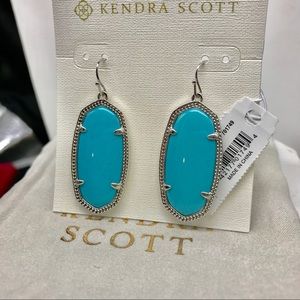 Kendra Scott Elle Turquoise earrings Silver Tone